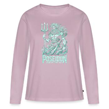 Poseidon - Gott der Meere - Frauen Premium Bio Langarmshirt - Altrosa - Vorne - Julia (174cm)