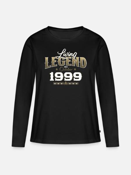 25. Geburtstag Legende Oktober 1999 Jahrgang 99 - Frauen Premium Bio Langarmshirt - Schwarz
