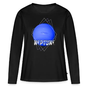 Planète Neptune - T-shirt manches longues Premium bio Femme - noir - Devant - Julia (174cm)