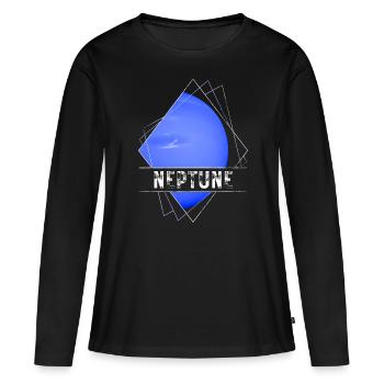 Planète Neptune - T-shirt manches longues Premium bio Femme - noir - Devant - Julia (174cm)