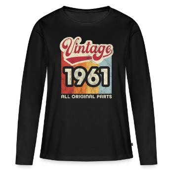 Millésime 1961 - T-shirt manches longues Premium bio Femme - noir - Devant - Julia (174cm)