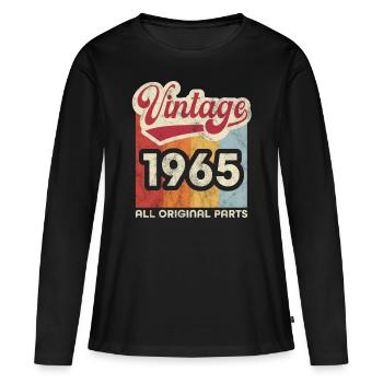 Jahrgang 1965 - Frauen Premium Bio Langarmshirt - Schwarz - Vorne - Julia (174cm)
