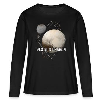 Pluton et Charon - T-shirt manches longues Premium bio Femme - noir - Devant - Julia (174cm)