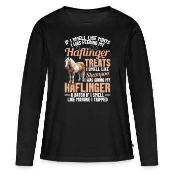 Haflinger Break Your Bones Cheval Maman Équitation - T-shirt manches longues Premium bio Femme - noir - Devant - Julia (174cm)