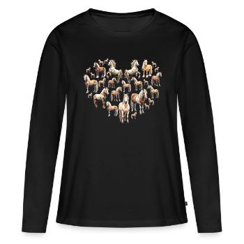 Equestrian Horse Owner Haflinger Owner Haflinger - Women's Premium Organic Long Sleeve Shirt - black - Front - Julia (174cm)