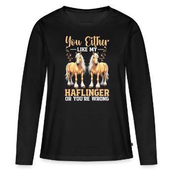 Equestrian Horse Owner Riding Horses Horse Lover - Frauen Premium Bio Langarmshirt - Schwarz - Vorne - Julia (174cm)