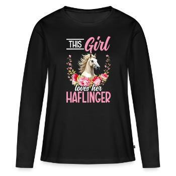 Horse Riding Outfit for Women Equestrian Horse - Women's Premium Organic Long Sleeve Shirt - black - Front - Julia (174cm)