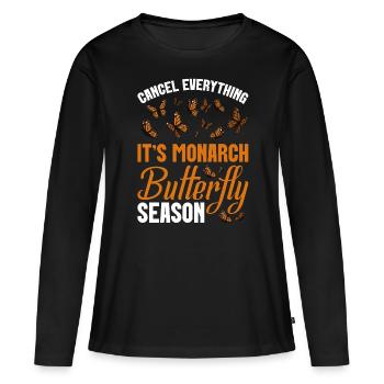 Monarch Butterfly Season Insect Lover Entomologist - Frauen Premium Bio Langarmshirt - Schwarz - Vorne - Julia (174cm)