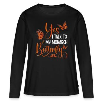 Monarch Butterfly Owner Insect Entomologist - Frauen Premium Bio Langarmshirt - Schwarz - Vorne - Julia (174cm)