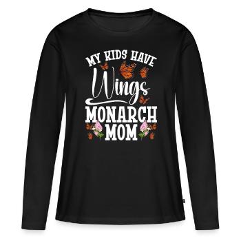 Monarch Butterfly Mom Insect Owner Entomologist - Frauen Premium Bio Langarmshirt - Schwarz - Vorne - Julia (174cm)