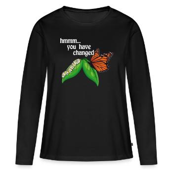 Papillon monarque propriétaire Plants d’asclépiade - T-shirt manches longues Premium bio Femme - noir - Devant - Julia (174cm)