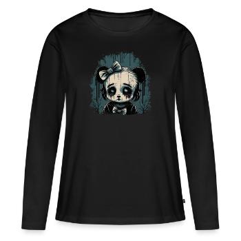 Triste Gothique Panda Fille - T-shirt manches longues Premium bio Femme - noir - Devant - Julia (174cm)