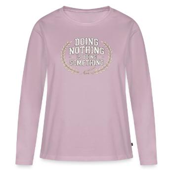 Slow Living Chill Vibes Live Slow - Women's Premium Organic Long Sleeve Shirt - dusky pink - Front - Julia (174cm)