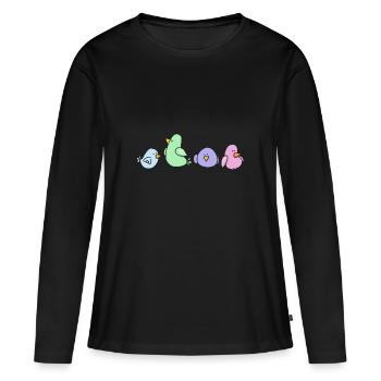 PiGEONS - T-shirt manches longues Premium bio Femme - noir - Devant - Julia (174cm)