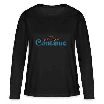 Poursuivre la sensibilisation à la santé mentale - T-shirt manches longues Premium bio Femme - noir - Devant - Julia (174cm)