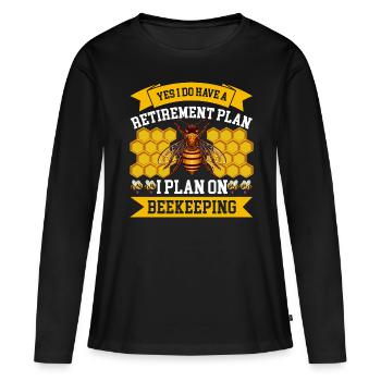 Apiculture Cours d’apiculture Association des apiculteurs Apiculteurs - T-shirt manches longues Premium bio Femme - noir - Devant - Julia (174cm)