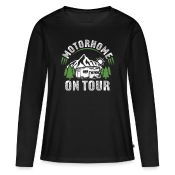 Wohnmobil auf Tour - Frauen Premium Bio Langarmshirt - Schwarz - Vorne - Julia (174cm)