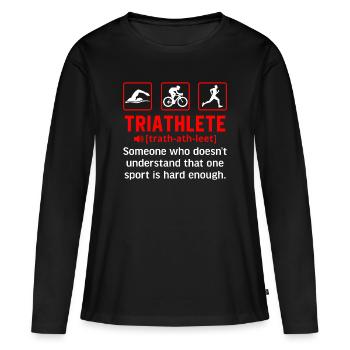 Triathlete definition - T-shirt manches longues Premium bio Femme - noir - Devant - Julia (174cm)