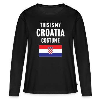 C’est mon costume de Croatie - T-shirt manches longues Premium bio Femme - noir - Devant - Julia (174cm)
