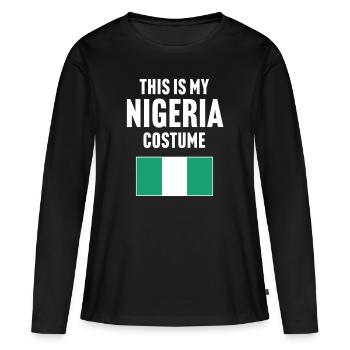 C’est mon costume nigérian - T-shirt manches longues Premium bio Femme - noir - Devant - Julia (174cm)