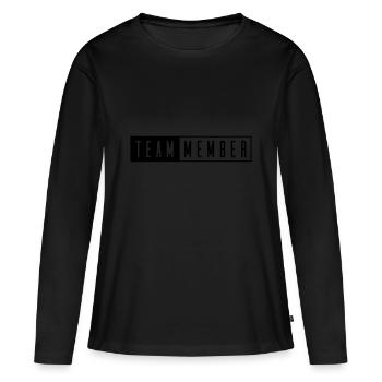 timbre de membre de l'équipe - T-shirt manches longues Premium bio Femme - noir - Devant - Julia (174cm)