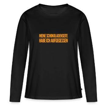 nett war gestern - Frauen Premium Bio Langarmshirt - Schwarz - Vorne - Julia (174cm)