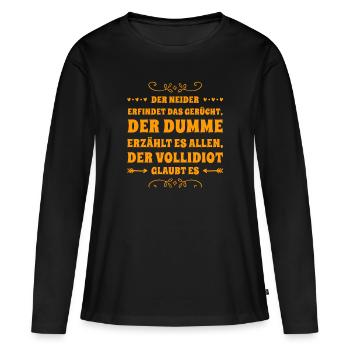 Klatsch und Tratsch - Frauen Premium Bio Langarmshirt - Schwarz - Vorne - Julia (174cm)