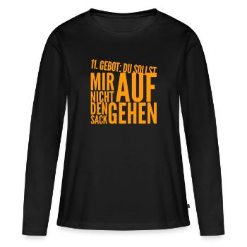 du sollst mich nicht nerven - Frauen Premium Bio Langarmshirt - Schwarz - Vorne - Julia (174cm)
