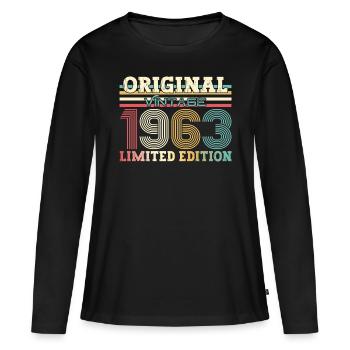 Original 1963 Vintage 1963 Birthday 1963 - Women's Premium Organic Long Sleeve Shirt - black - Front - Julia (174cm)