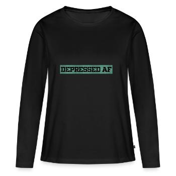 Sensibilisation à la santé mentale déprimée - T-shirt manches longues Premium bio Femme - noir - Devant - Julia (174cm)