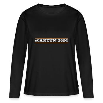 Cancún 2024 - T-shirt manches longues Premium bio Femme - noir - Devant - Julia (174cm)