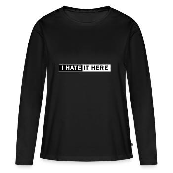 Je déteste ça ici Trouble d’anxiété sociale - T-shirt manches longues Premium bio Femme - noir - Devant - Julia (174cm)