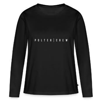 Polter Crew Fiançailles Mariage - T-shirt manches longues Premium bio Femme - noir - Devant - Julia (174cm)