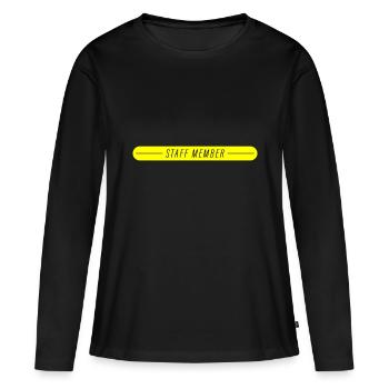 Membre du personnel - T-shirt manches longues Premium bio Femme - noir - Devant - Julia (174cm)