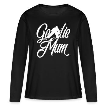 Ice Hockey Goalie Mum - Women's Premium Organic Long Sleeve Shirt - black - Front - Julia (174cm)