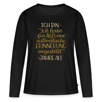 Automatische Erinnerung - Frauen Premium Bio Langarmshirt - Schwarz - Vorne - Julia (174cm)