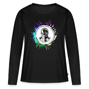 Casque de chevalier - T-shirt manches longues Premium bio Femme - noir - Devant - Julia (174cm)
