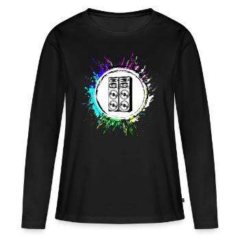Juke-box Symbole de basse - T-shirt manches longues Premium bio Femme - noir - Devant - Julia (174cm)
