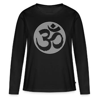 Tekno omum 23 - T-shirt manches longues Premium bio Femme - noir - Devant - Julia (174cm)