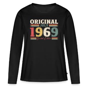 Original 1969 Millésime 1969 Anniversaire 1969 - T-shirt manches longues Premium bio Femme - noir - Devant - Julia (174cm)