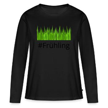 # printemps - T-shirt manches longues Premium bio Femme - noir - Devant - Julia (174cm)