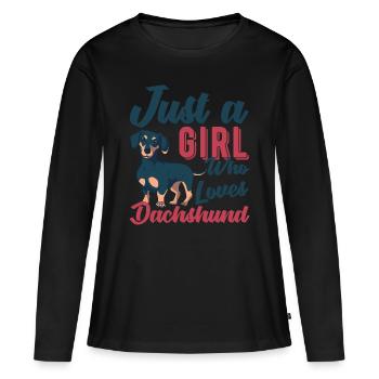Dachshund. dachshund - Women's Premium Organic Long Sleeve Shirt - black - Front - Julia (174cm)