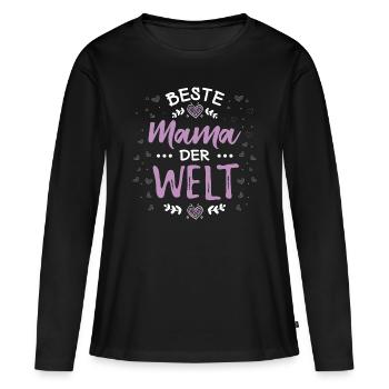 Best mom in the world - Nice idea for all moms - Women's Premium Organic Long Sleeve Shirt - black - Front - Julia (174cm)