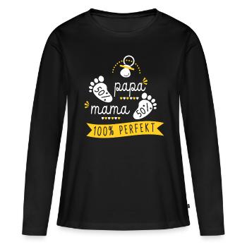 Baby Geburt Schwangerschaft Schwangerschaft Perfekt - Frauen Premium Bio Langarmshirt - Schwarz - Vorne - Julia (174cm)