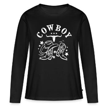 Cowboy country music dance country couple - T-shirt manches longues Premium bio Femme - noir - Devant - Julia (174cm)