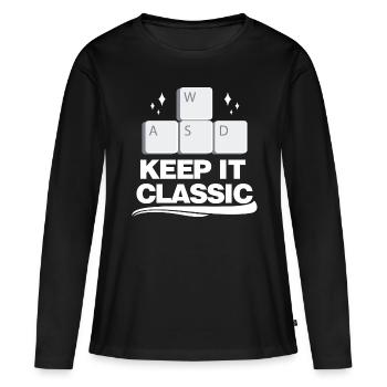 Retro Zocker Sprüche Gaming Geschenk - Frauen Premium Bio Langarmshirt - Schwarz - Vorne - Julia (174cm)