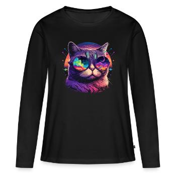 électronique - T-shirt manches longues Premium bio Femme - noir - Devant - Julia (174cm)