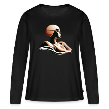 Natation - T-shirt manches longues Premium bio Femme - noir - Devant - Julia (174cm)