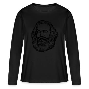 Karl Marx (noir) - T-shirt manches longues Premium bio Femme - noir - Devant - Julia (174cm)