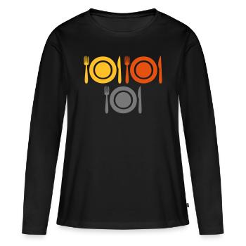 Les couverts - T-shirt manches longues Premium bio Femme - noir - Devant - Julia (174cm)